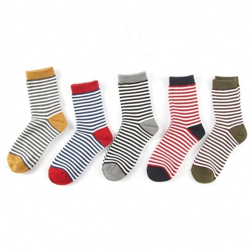 2021 New Arrival Spring Women Colorful Striped Cotton Crew Socks