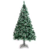 240cm Luxury Decorative PVC PE mixed Christmas tree with Pinecone and red berry