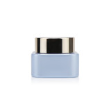 Luxury 50g 1.7 fl oz empty blue cosmetic container square empty glass cosmetic jar men with caps