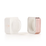 Cute 50g 1.7 fl oz empty clear skincare cream containers rose golden cap square glass jar with gold lid for cosmetics