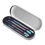 Travel size rainbow cuticle pusher set for men