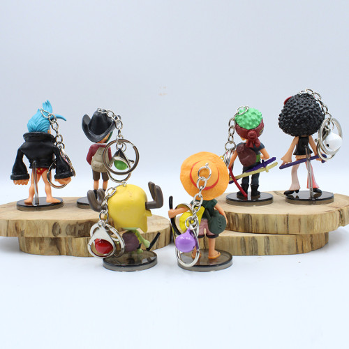 6 Styles Hand-made Luffy One Piece Anime Figure Naruto Keychain For Decorative Ornament