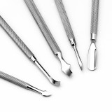 Hot sale low moq double sides stainless steel cuticle nail pusher