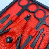 18 pcs matte black manicure sets, 12 pcs black manicure kit