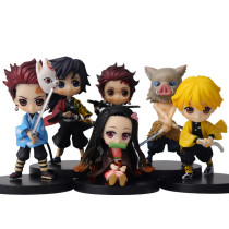 High Quality 8-10 CM 3pcs/set Demon Slayer Anime Figures With Stands For Car Decoration