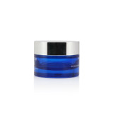 Custom thickness bottom  transparent blue glass cosmetic 50 ml 15 ml glass jar with metal lid for skin care