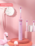 Intelligent automatic child children kids ultrasonic electric toothbrush with 2 brush head