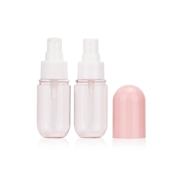 Plastic 40 60 100 120 150 ml PET cosmetic pill capsule shape container packages spray pump bottle for alcohol gel