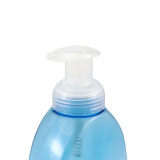 Empty wholesale 350ml blue flat plain color foam bottle with pump for cosmetics packaging