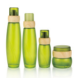 Eco friendly 1oz 50ml green shading glass skin care packaging jar skin cream cosmetic packaging for flower and plant facial