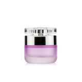 Luxury 30g 50ml empty frosted face cream glass container pink matte cosmetic packaging with acrylic lids
