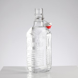wholesale water shape 1 liter glass bottle with swing top