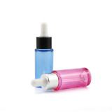 New arrival 20ml petg empty round packaging blue pink plastic dropper bottles drip of essential oils