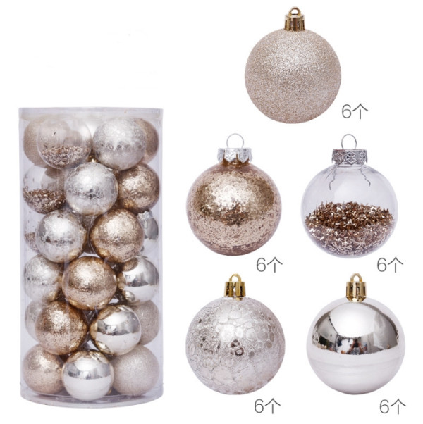 5 designs each 6pcs  Christmas Tree Ornaments Party Hanging ball