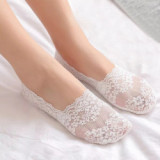 Lace women invisible boat socks cotton breathable anti-slip socks girls summer quick dry socks wholesale factory