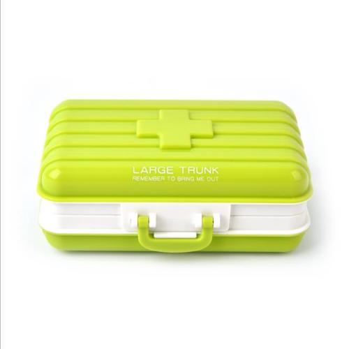 Wholesale Stock Suitcase Shape Travel Pill Box Mini Portable Pemote Medicine Pill Storage Cases
