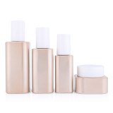 Custom 40 g 40 80 120 ml face lotion square container pink glass jar cosmetic packaging for eye cream with lids