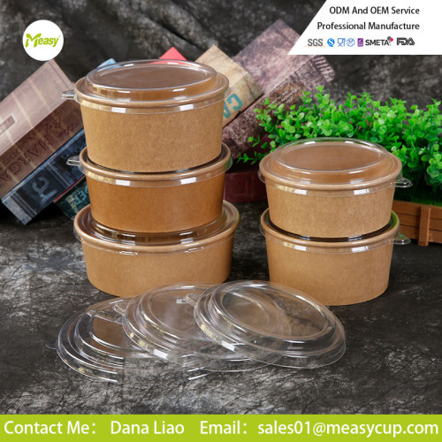 China Eco Friendly Takeaway Disposable Kraft Lunch Boxes Biodegradable Takeout Salad Bowl Paper Fast Food Packaging