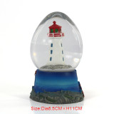 Features the shape of the building interior water ball
