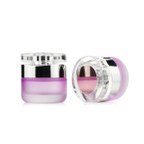 Luxury 30g 50ml empty frosted face cream glass container pink matte cosmetic packaging with acrylic lids