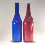 750ml red blue electroplated Champagne  Wine glass bottle with cork