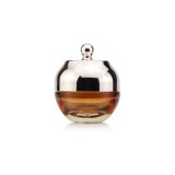 Premium 20ml 50g empty oval eye cream packaging mini amber glass jar with gold cap