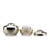Custom empty lotion container  golden matte  glass cosmetic 30 50 ml glass jar with metal lid for face cream