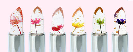 Flowers Transparent gold nourishing lipstick vegan cosmetics makeup private label lip balm