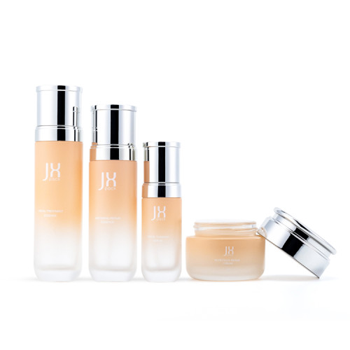 New arrival 30 50 g lotion pump bottles and jars set skin care containers luxury cosmetic orange white for cosmetics