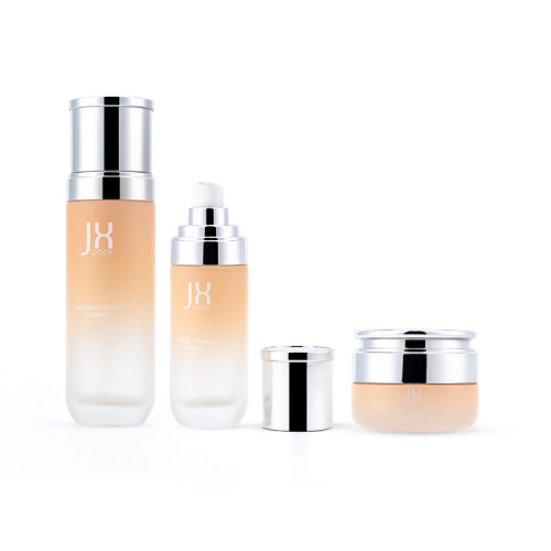 New arrival 30 50 g lotion pump bottles and jars set skin care containers luxury cosmetic orange white for cosmetics