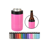 customized logo suction double wall glitter 12oz metal cooler stainless steel slim can cooler