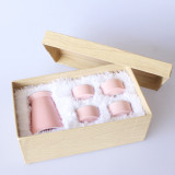 Custom Logo Wooden Gift Box Wine Glass Bottle Ceramic Tea Cups Sets Porcelain Japanese Sake Set