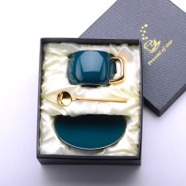 Nordic luxury  Commercial High grade  dinner round gold rim cheap ceramic mugs with plate sets for restaurant