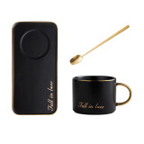 380ml North-Europe style High grade ceramic mugs with tray coffee mug sets
