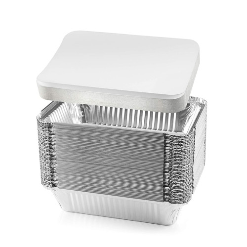 Silver Microwavable Partition Aluminum Foil Rectangular Takeout Container
