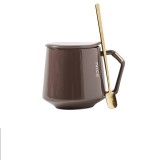 380ml North-Europe style High grade ceramic coffee mugs with gold spoon