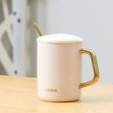 ceramic mug ceramic tea mug with lid and spoon 301-400ml custom cups