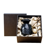 400ml golden hand grip ceramic mug coffee cup with lid and spoon