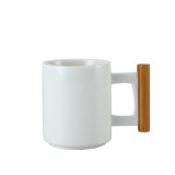 301-400ml promotion ceramic mug wooden handle mug marble coffee mugs