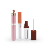 10ml 15ml 30ml lip stain lip gloss lipstick lip glaze transparent plastic bottle with brush and cap
