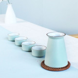 Custom Logo Wooden Gift Box Wine Glass Bottle Ceramic Tea Cups Sets Porcelain Japanese Sake Set