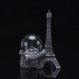 LED Lighted Paris Landmark Eiffel Tower Crystal Love Water Glass Ball Snow Globe for Romantic Gifts Girlfriend