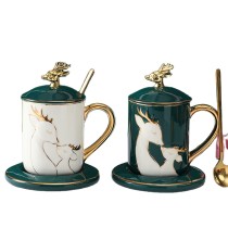 Gift use hot coffee cup new arrival design mug coffee mug with lid 320ml