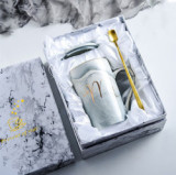 Custom marble ceramic coffee cup private label print ceramic mug