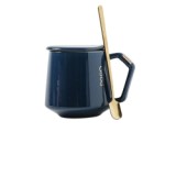 380ml North-Europe style High grade ceramic coffee mugs with gold spoon