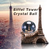 LED Lighted Paris Landmark Eiffel Tower Crystal Love Water Glass Ball Snow Globe for Romantic Gifts Girlfriend