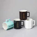 High quality creative design porcelain coffee mug and cup ceramic mug with lid and spoon 360ml