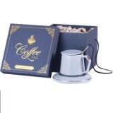 380ml North-Europe style High grade ceramic coffee mugs with gold spoon