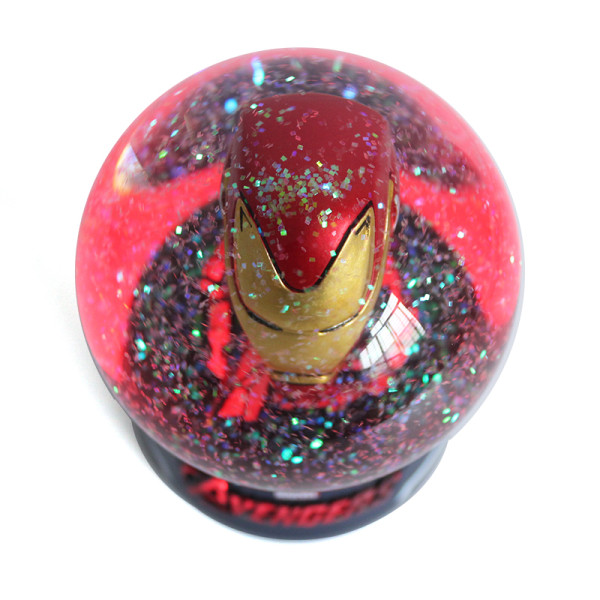 wholesales custom made creative snow ball Colorful change iron man head souvenir Automatic snow globe