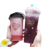 Disposable Custom Printed Injection  Bubble  Boba Tea Hard PP Cup 12oz 16oz 22oz 22oz Plastic Cup